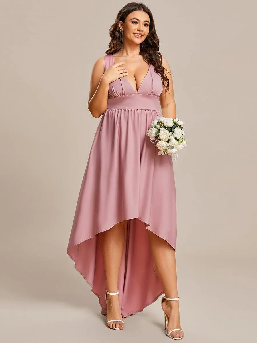 Robe Demoiselle d'honneur élégante Taille Empire Sans Manches(Vente finale)