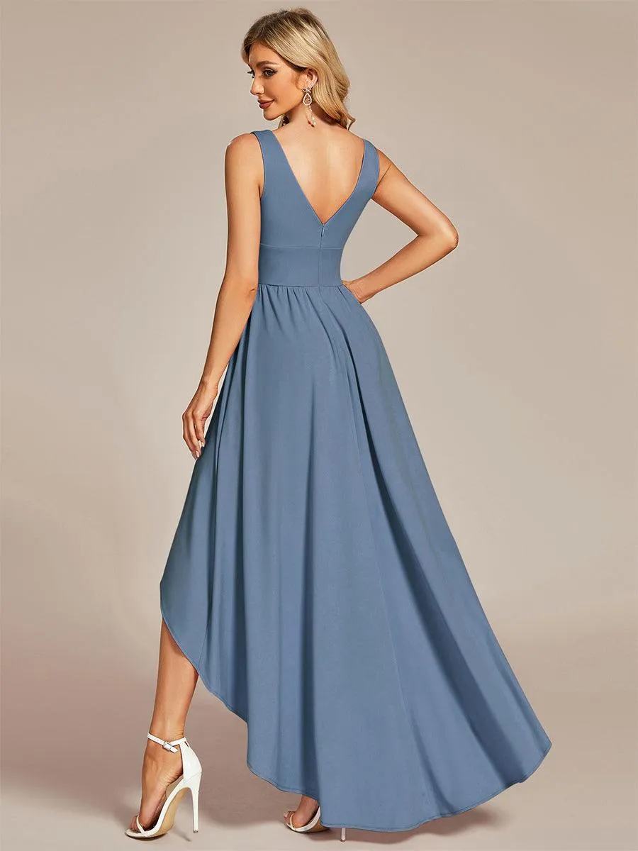 Robe Demoiselle d'honneur élégante Taille Empire Sans Manches(Vente finale)