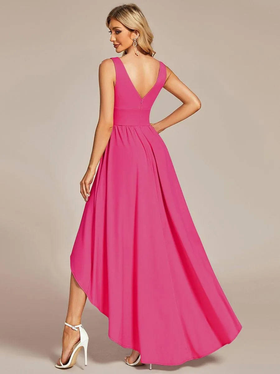 Robe Demoiselle d'honneur élégante Taille Empire Sans Manches(Vente finale)