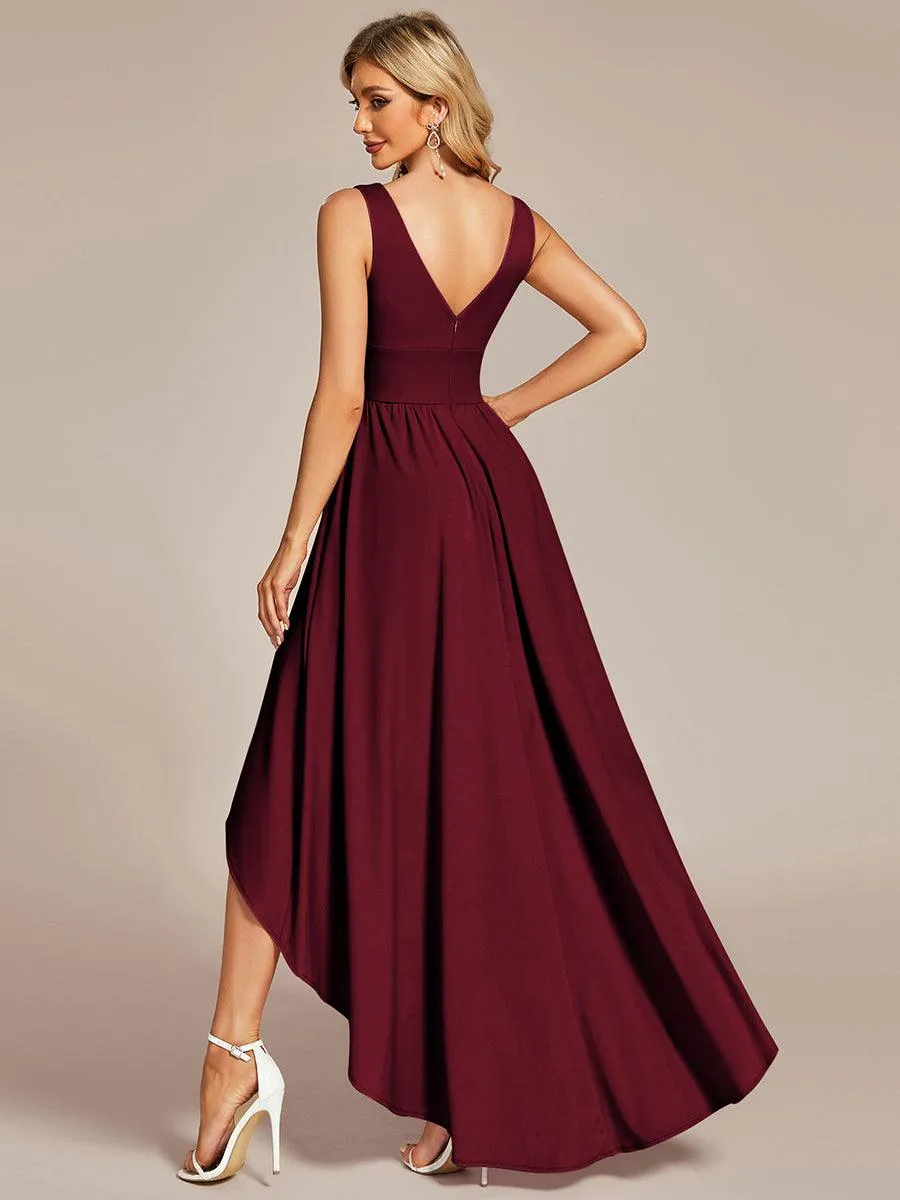Robe Demoiselle d'honneur élégante Taille Empire Sans Manches(Vente finale)