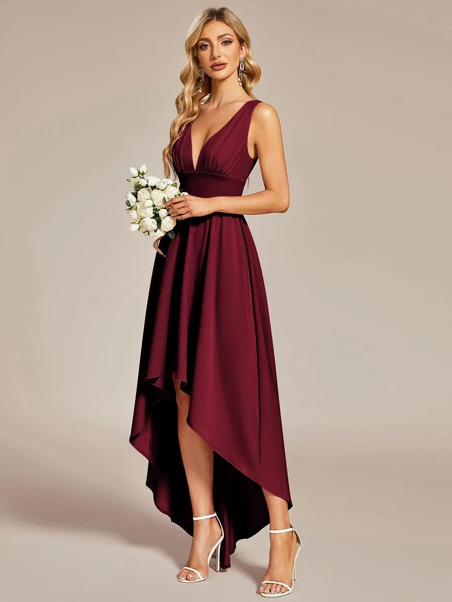 Robe Demoiselle d'honneur élégante Taille Empire Sans Manches(Vente finale)