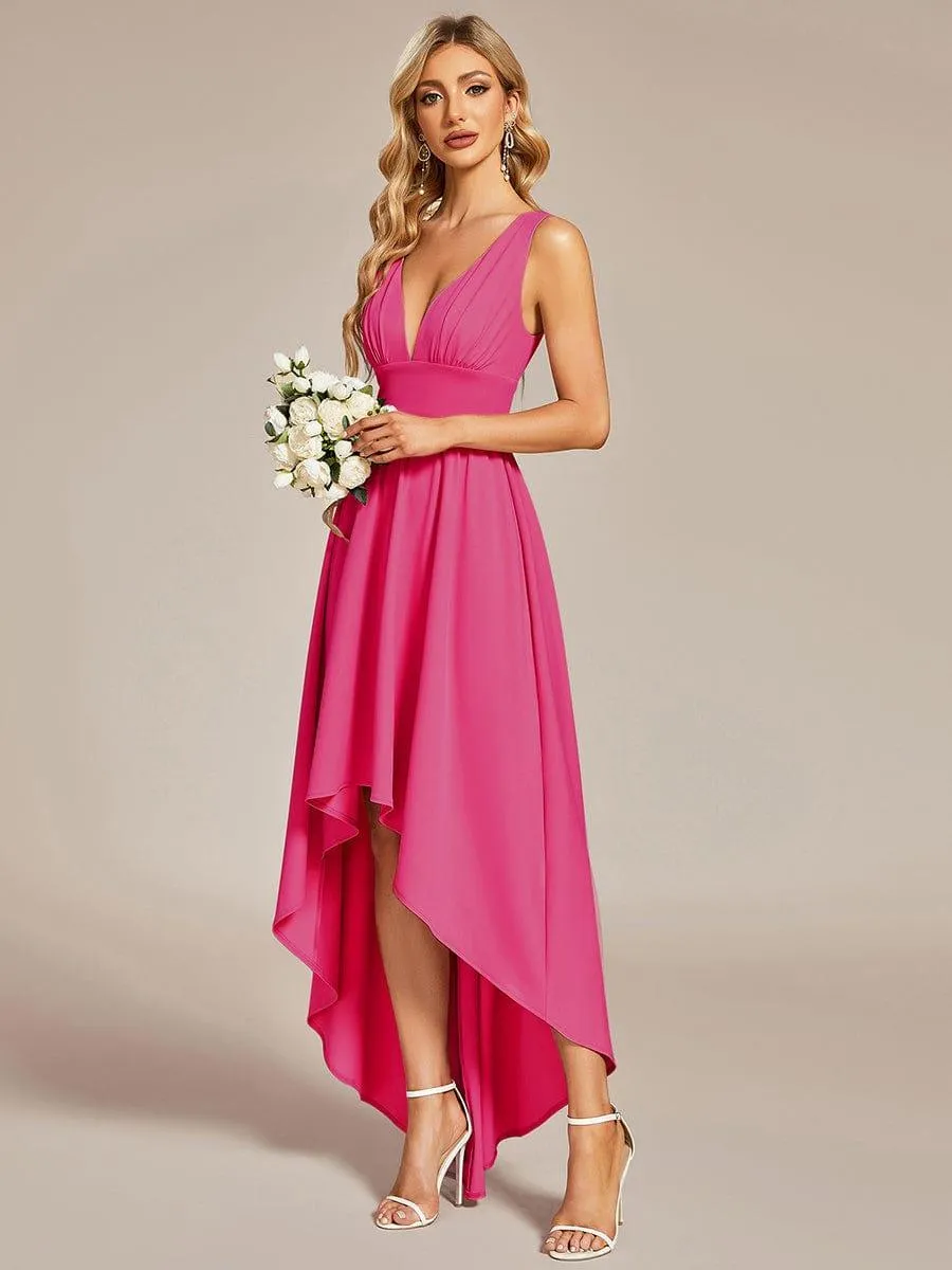 Robe Demoiselle d'honneur élégante Taille Empire Sans Manches(Vente finale)