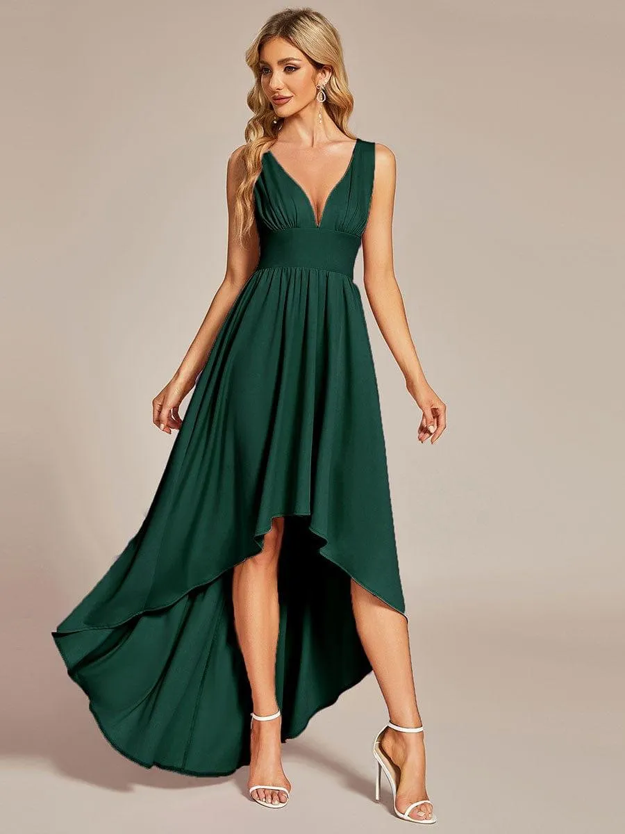 Robe Demoiselle d'honneur élégante Taille Empire Sans Manches(Vente finale)