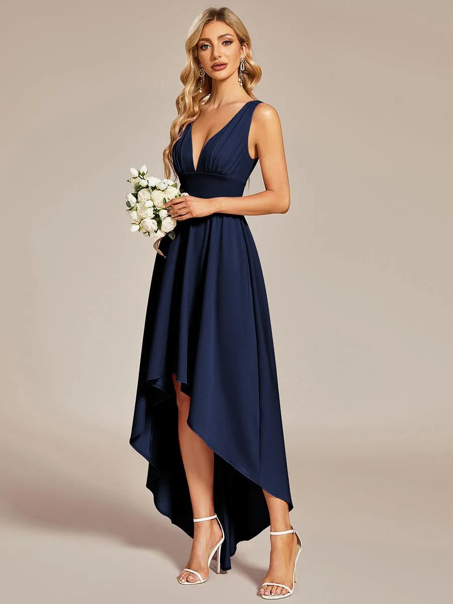 Robe Demoiselle d'honneur élégante Taille Empire Sans Manches(Vente finale)