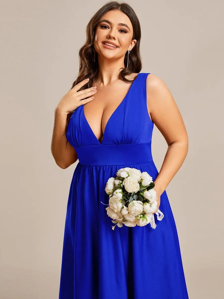 Robe mariage invitée élégante Taille Empire Sans Manches(Vente finale)
