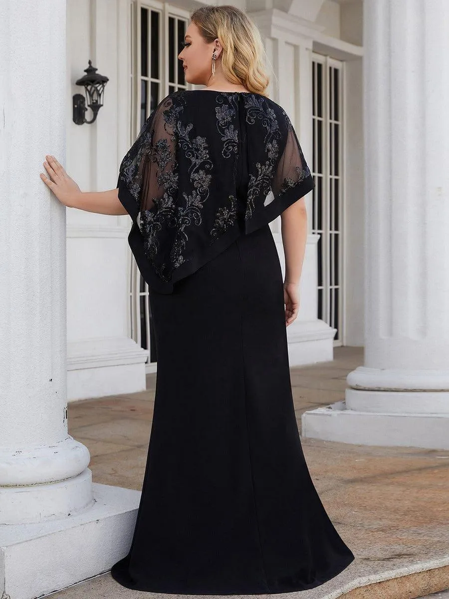 Robe mère de la Mariée moulante en dentelle à sequins longue au sol