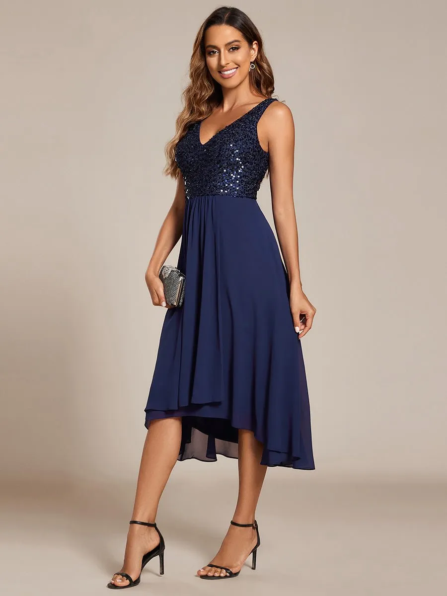 Samanda sequin/chiffon midi guest or mother of the bride dress