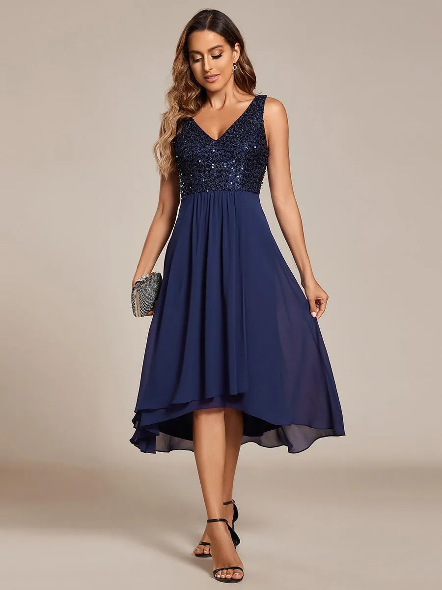 Samanda sequin/chiffon midi guest or mother of the bride dress