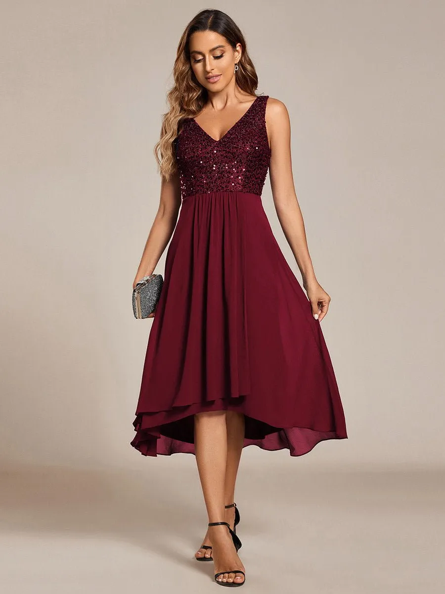 Samanda sequin/chiffon midi guest or mother of the bride dress