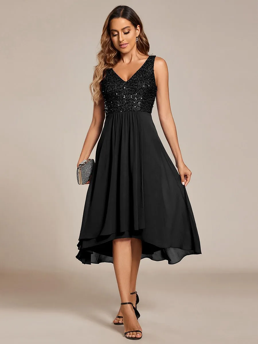 Samanda sequin/chiffon midi guest or mother of the bride dress