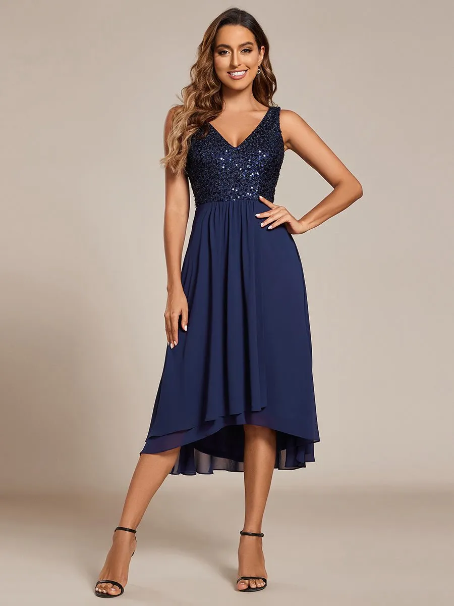 Samanda sequin/chiffon midi guest or mother of the bride dress