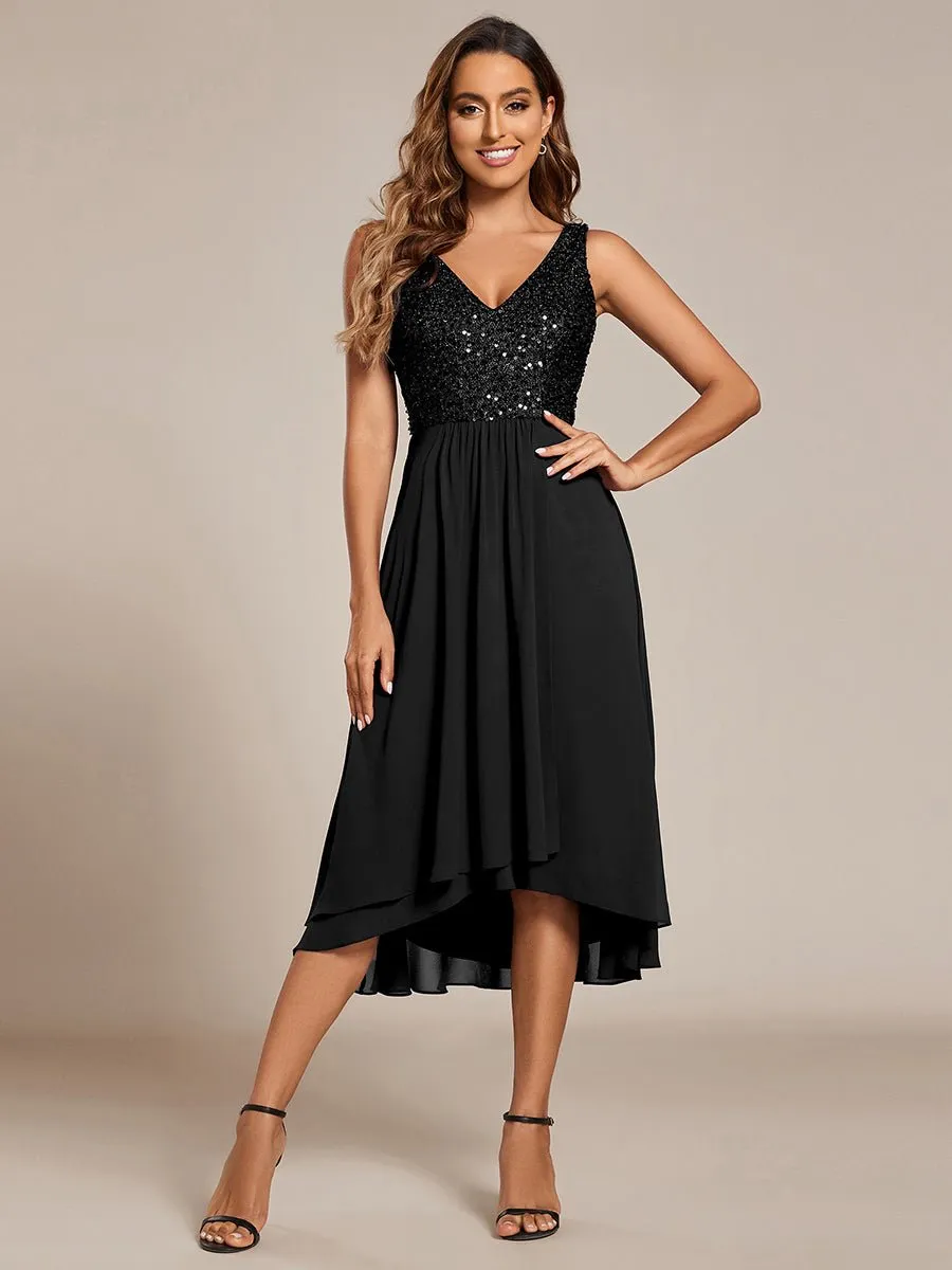 Samanda sequin/chiffon midi guest or mother of the bride dress