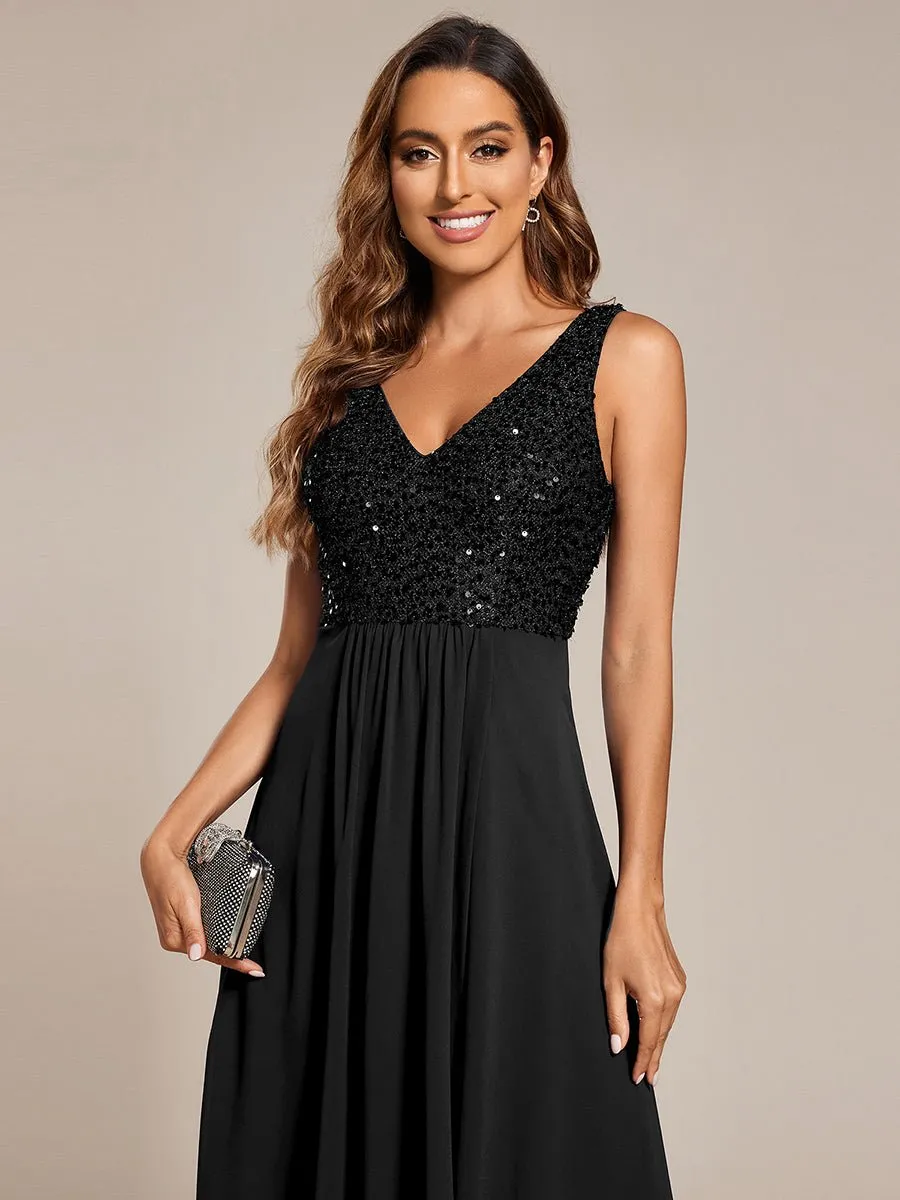 Samanda sequin/chiffon midi guest or mother of the bride dress