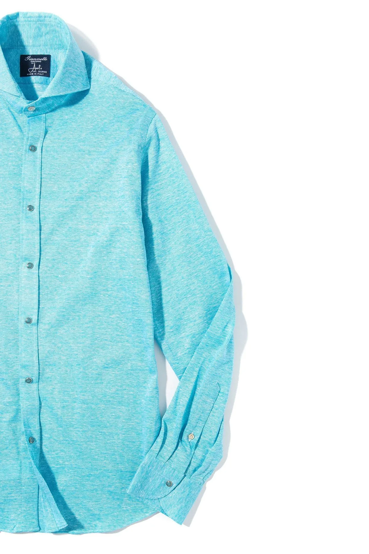 Schwinn Cotton Linen Shirt in Turquoise