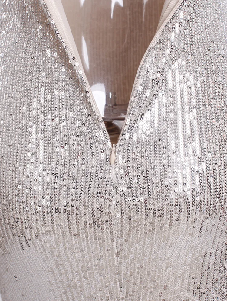Sequin Night Out Cocktail Club Spaghetti Strap Backless Sexy Mini Party Dress