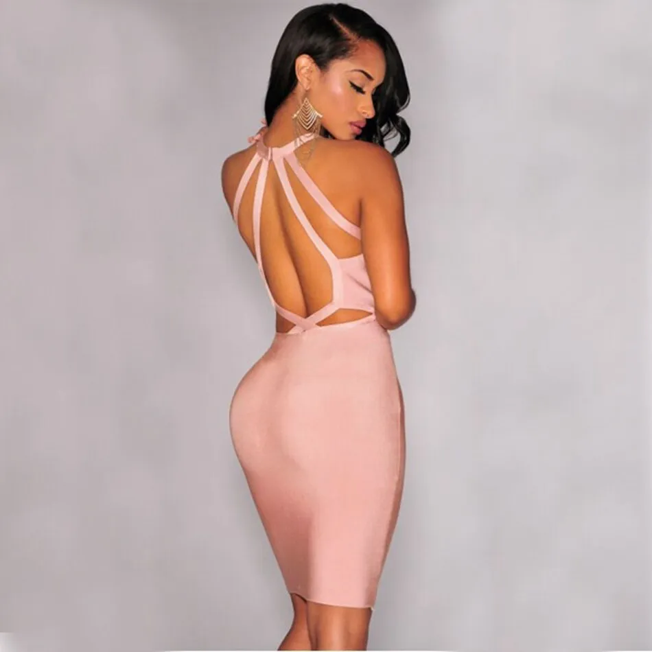 Sexy Backless Mini Bandage Dress
