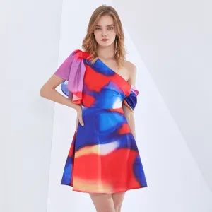Sexy Print Tie Dye Dress For Women