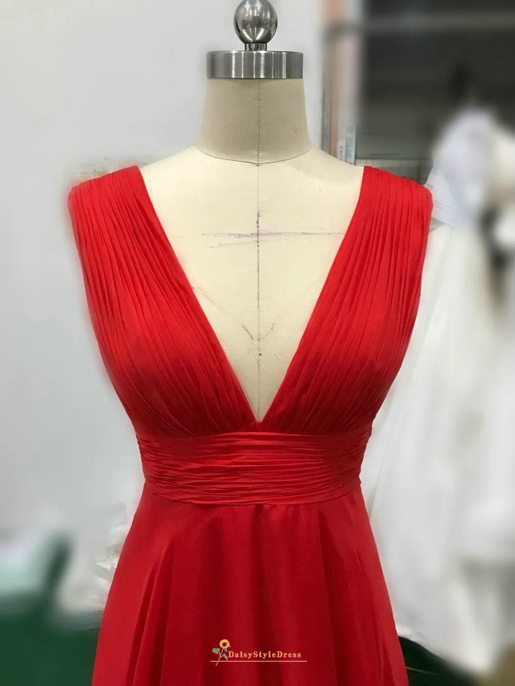 Sexy Slit Red Long Prom Dress