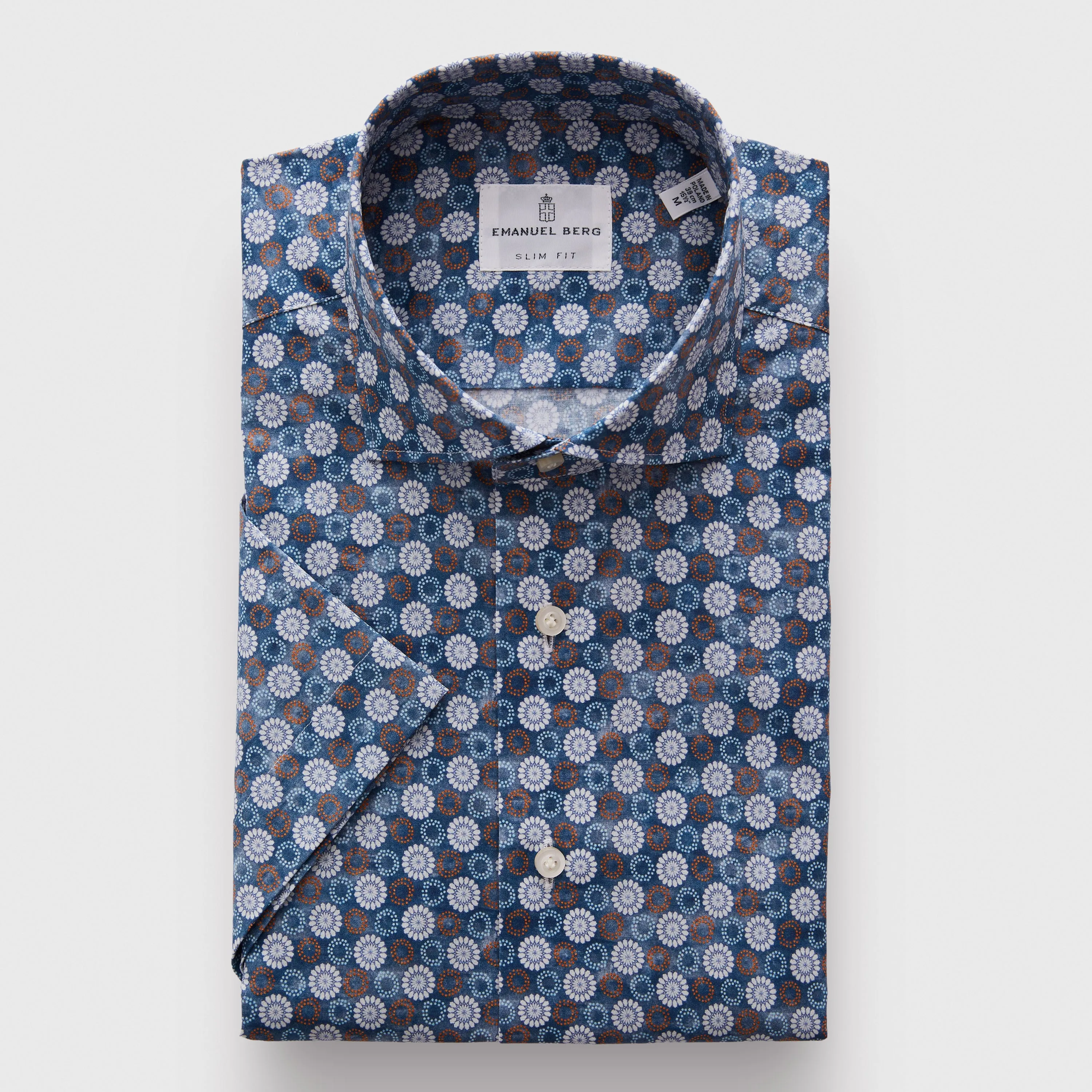 SF18772 Stretch Poplin Pattern Short Sleeve Sport Shirt