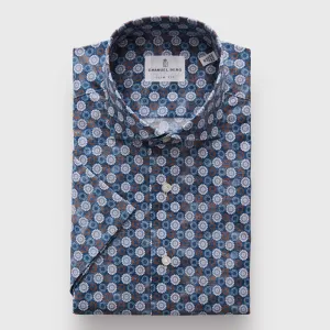 SF18772 Stretch Poplin Pattern Short Sleeve Sport Shirt