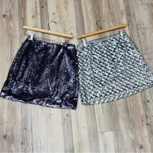 She   Sky boutique sequin skirt bundle silver purple size medium