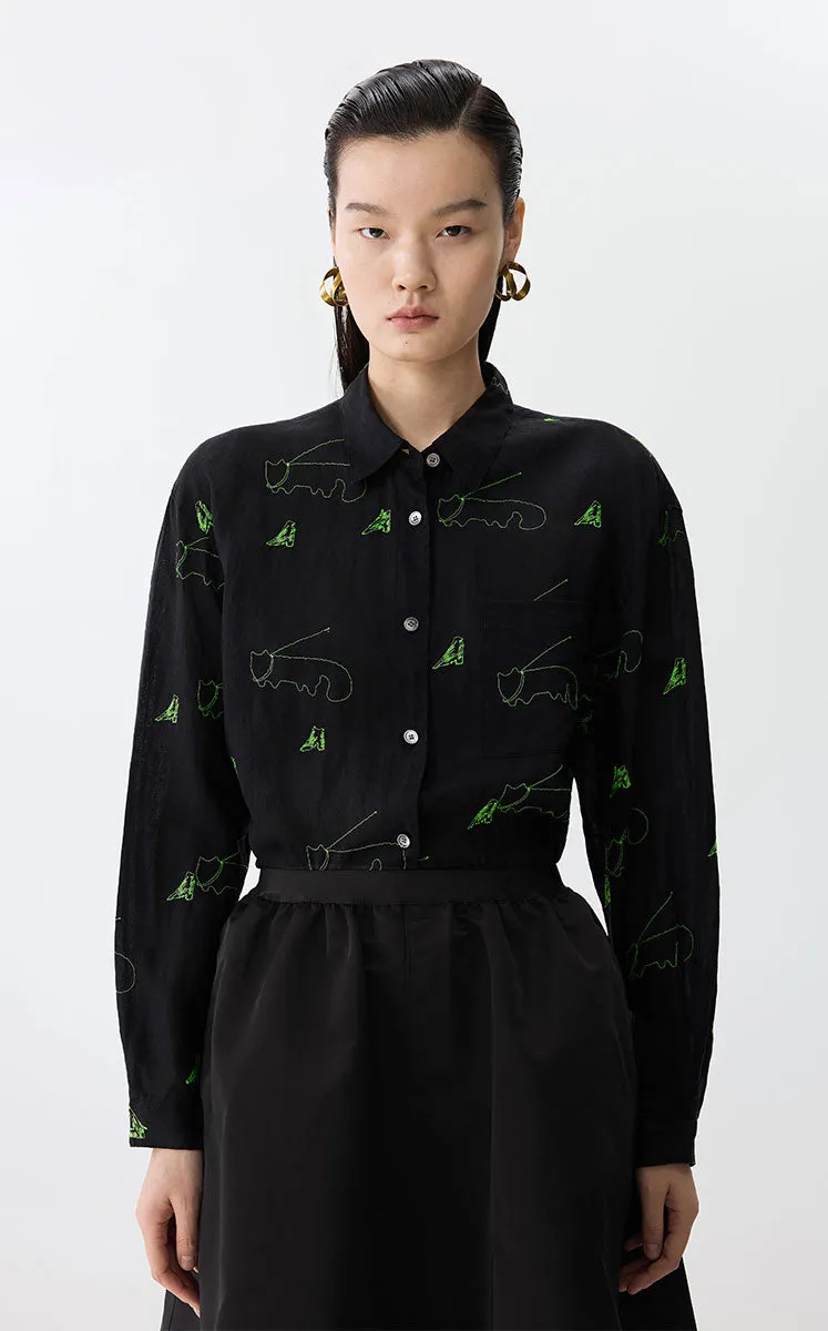 Shirt / JNBY Eco Embroidered Linen Shirt