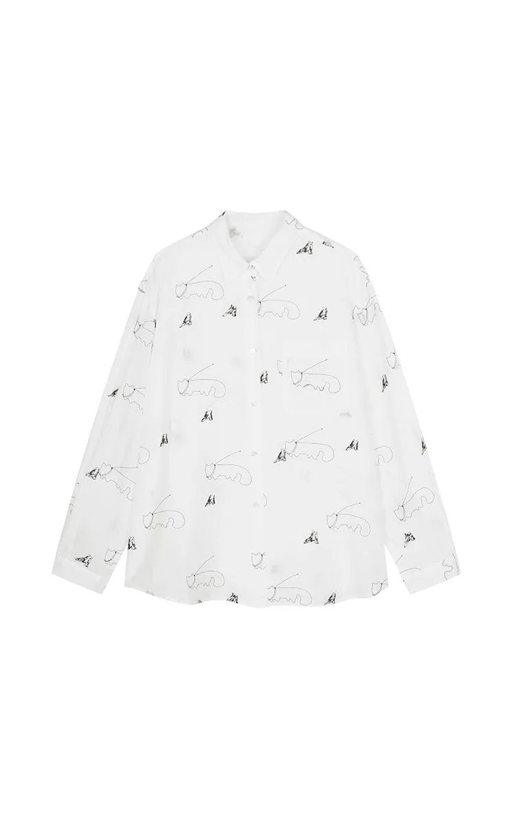 Shirt / JNBY Eco Embroidered Linen Shirt