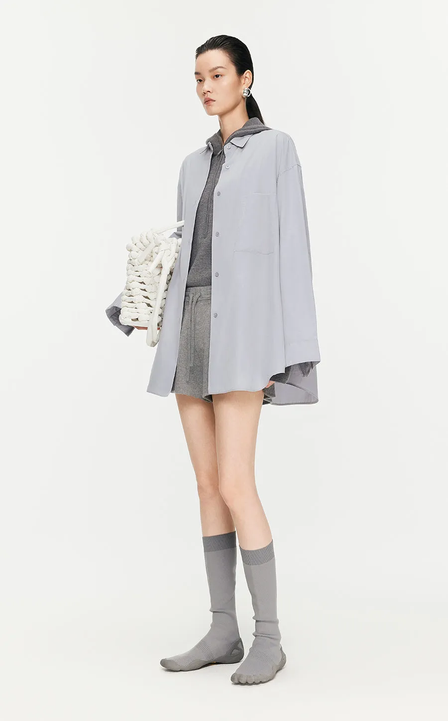 Shirt/JNBY H-line Oversize Poplin Fabric Long-sleeved Shirt
