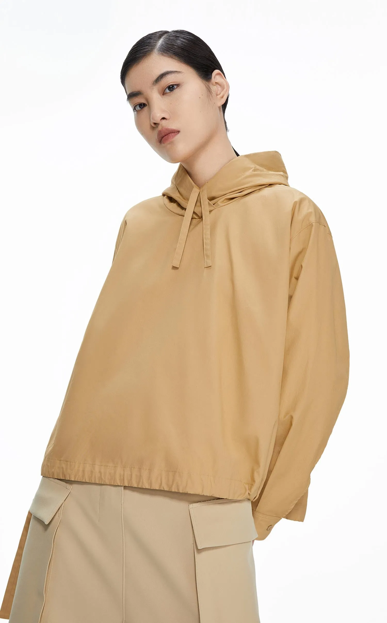 Shirts / JNBY Loose Fit Drawstring Hooded A-Line Shirt