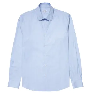 Sunspel Cotton Stretch LS Shirt Light Blue Dobby Stripe