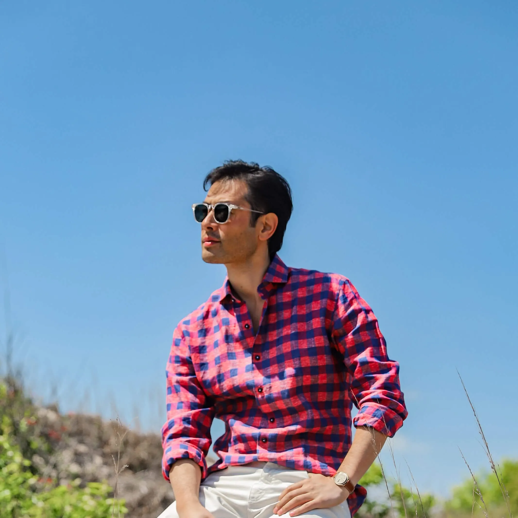 The Albini Frazier Linen Gingham Custom Shirt