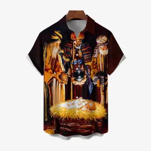 Three Kings Day Epiphany Prints Casual Short Sleeve Shirt 2411011947