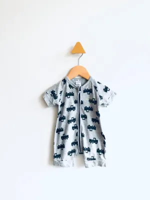 Truck Print Shorty Wondersuit // 3-6M