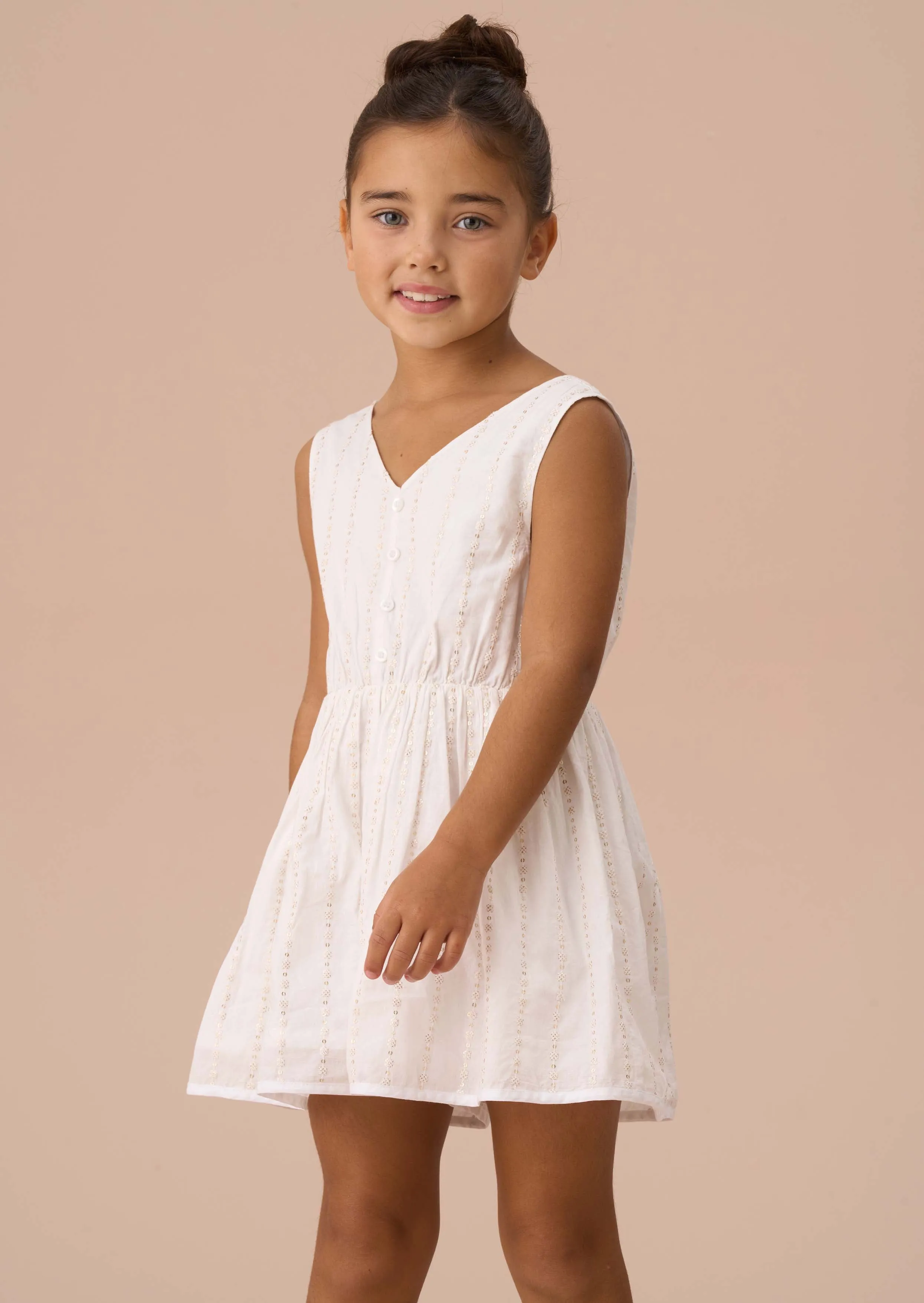 Valentina Ivory Sequin Broderie Playsuit