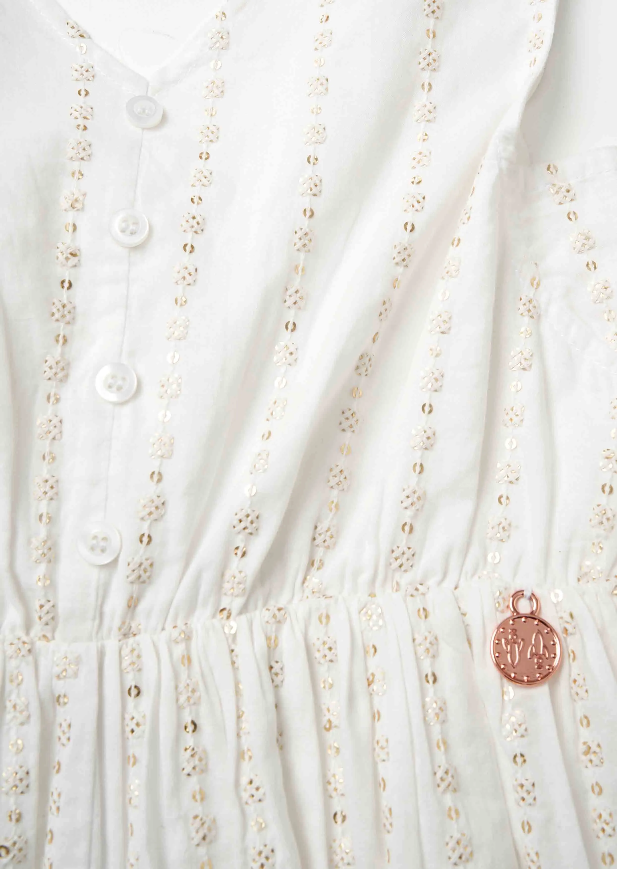 Valentina Ivory Sequin Broderie Playsuit