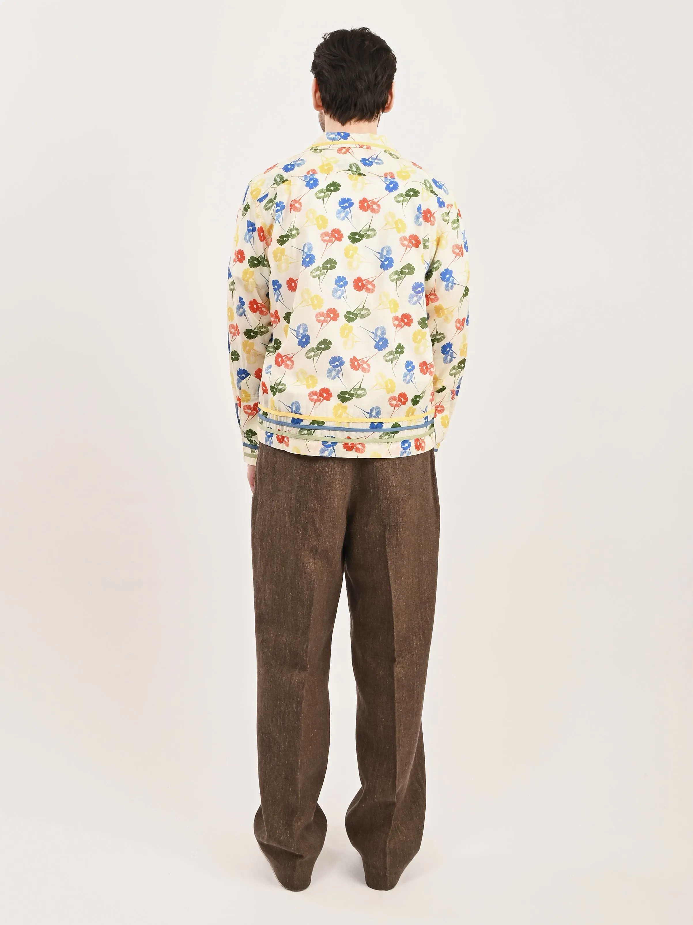White/Multi Flower Stamp L/S Shirt