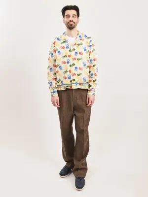 White/Multi Flower Stamp L/S Shirt