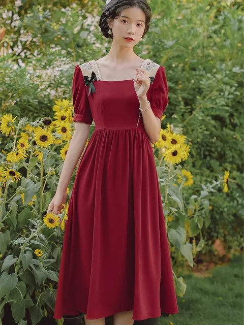 Women Dress Sweet Vintage Fairy Dresses