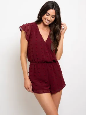 WOMEN'S SHORT SLEEVE SWISS DOT ROMPER