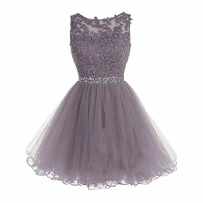 Women's Tulle Short Applique Beading Formal Homecoming Cocktail Party Dress