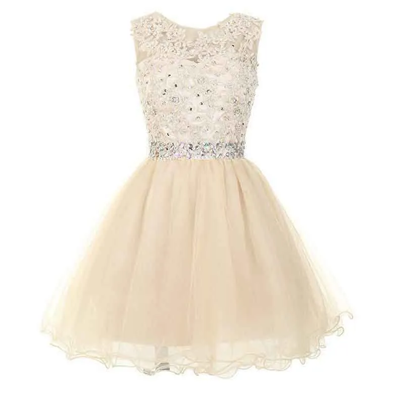 Women's Tulle Short Applique Beading Formal Homecoming Cocktail Party Dress
