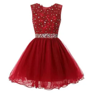Women's Tulle Short Applique Beading Formal Homecoming Cocktail Party Dress