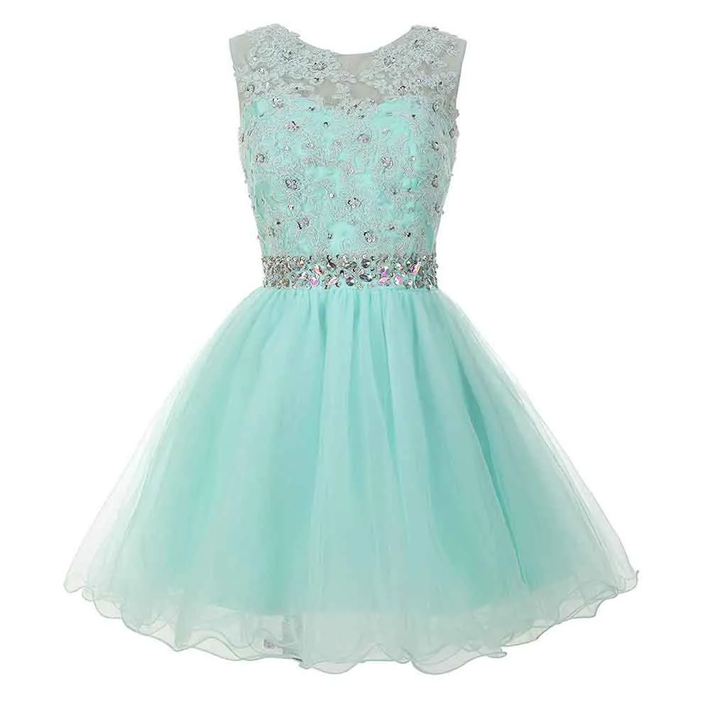 Women's Tulle Short Applique Beading Formal Homecoming Cocktail Party Dress