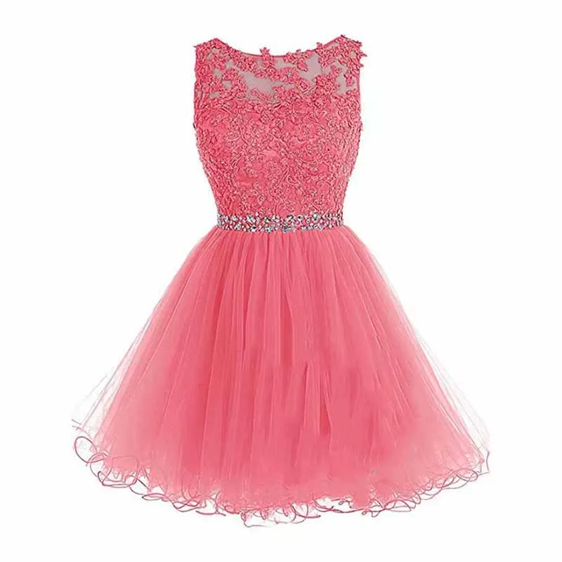 Women's Tulle Short Applique Beading Formal Homecoming Cocktail Party Dress