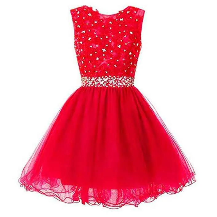 Women's Tulle Short Applique Beading Formal Homecoming Cocktail Party Dress