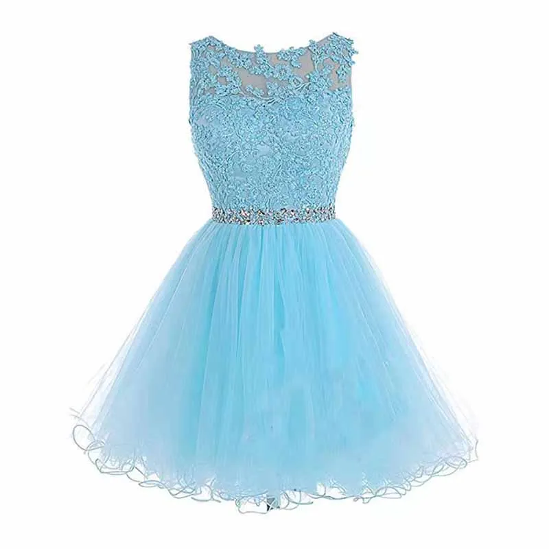 Women's Tulle Short Applique Beading Formal Homecoming Cocktail Party Dress