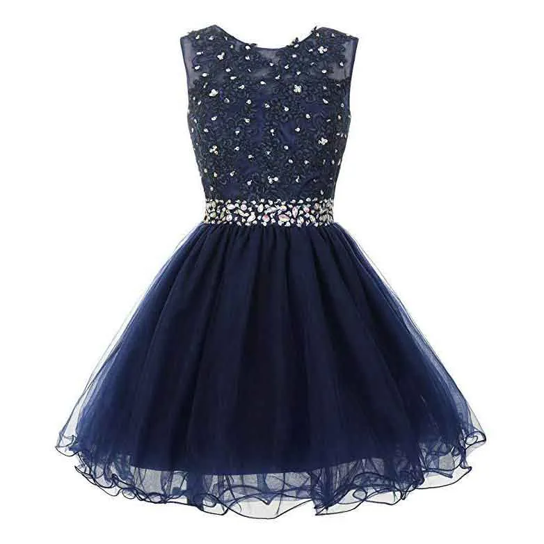 Women's Tulle Short Applique Beading Formal Homecoming Cocktail Party Dress