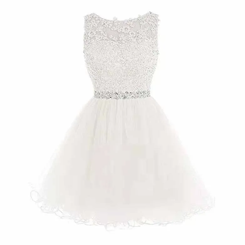 Women's Tulle Short Applique Beading Formal Homecoming Cocktail Party Dress