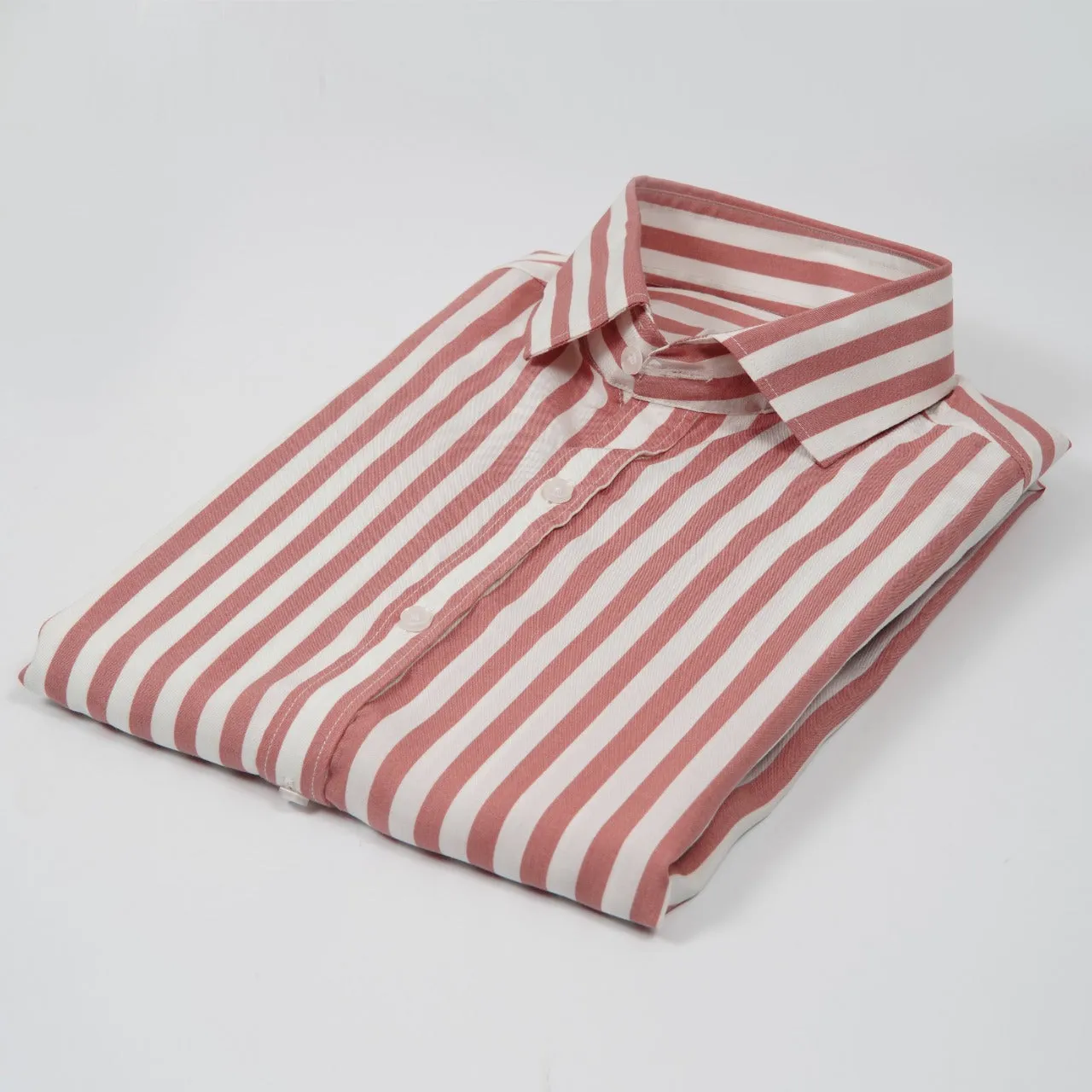 ZR Pink & White Stripes Linen Shirt